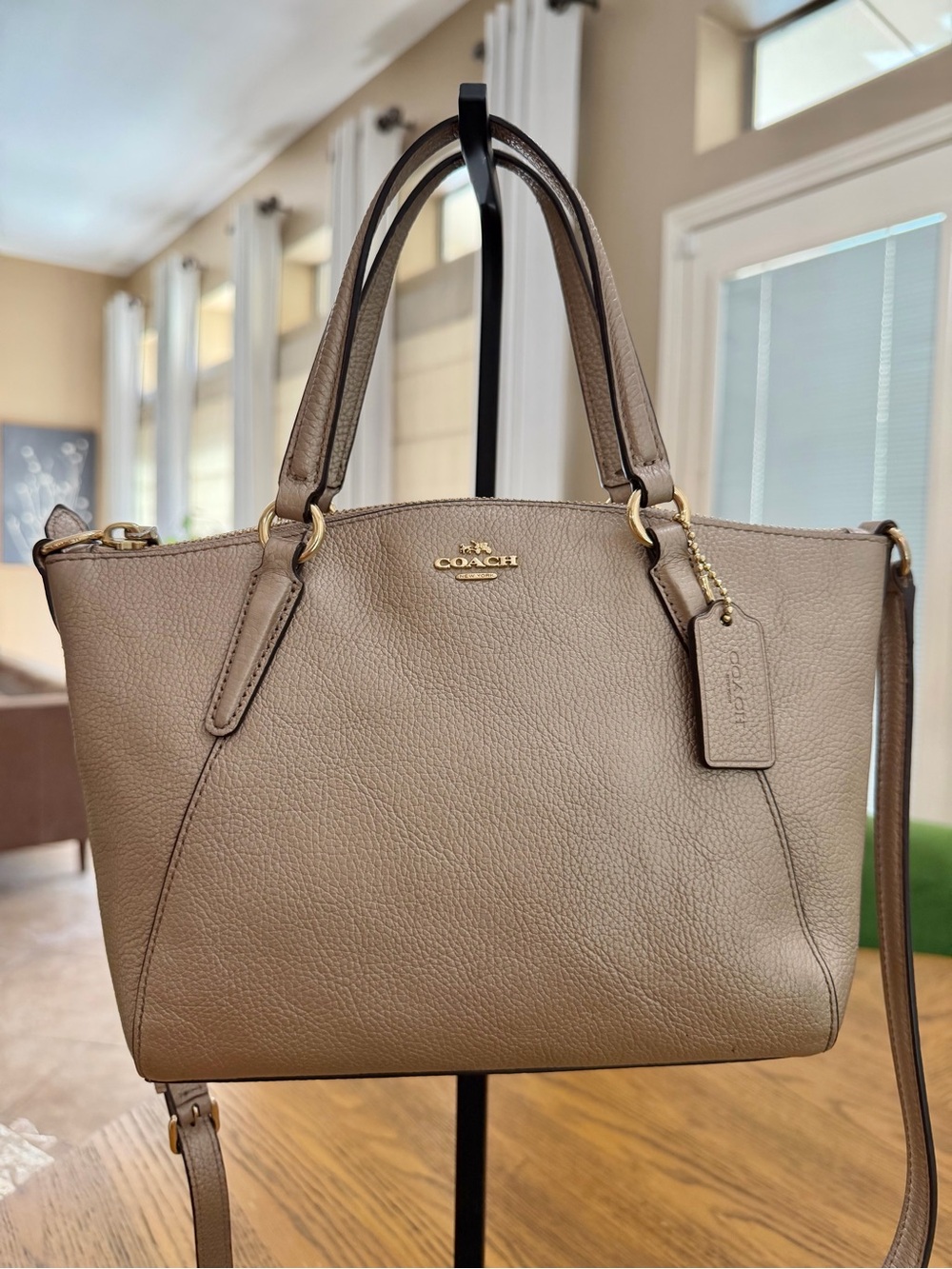 EUC Coach Mini Kelsey Pebbled Leather Satchel Crossbody Bag